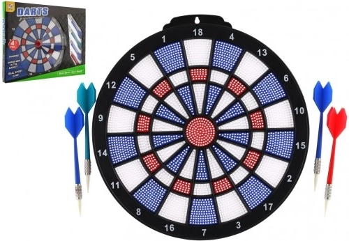 Plastic electronic dartboard with 4 darts, diameter 28 cm