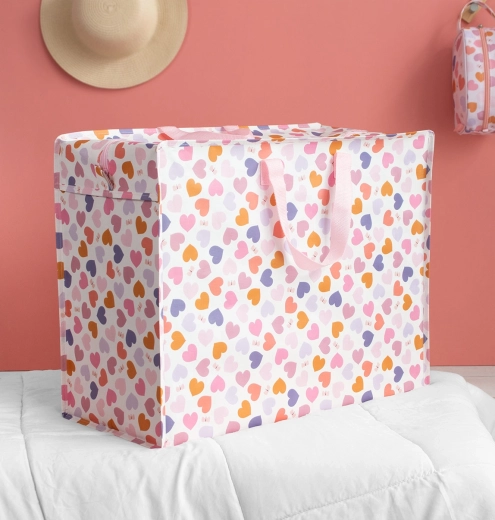A Little Lovely Company XL storage bag with heart motif