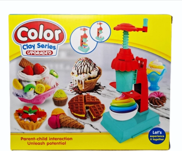 Modeling clay dessert-making set with press
