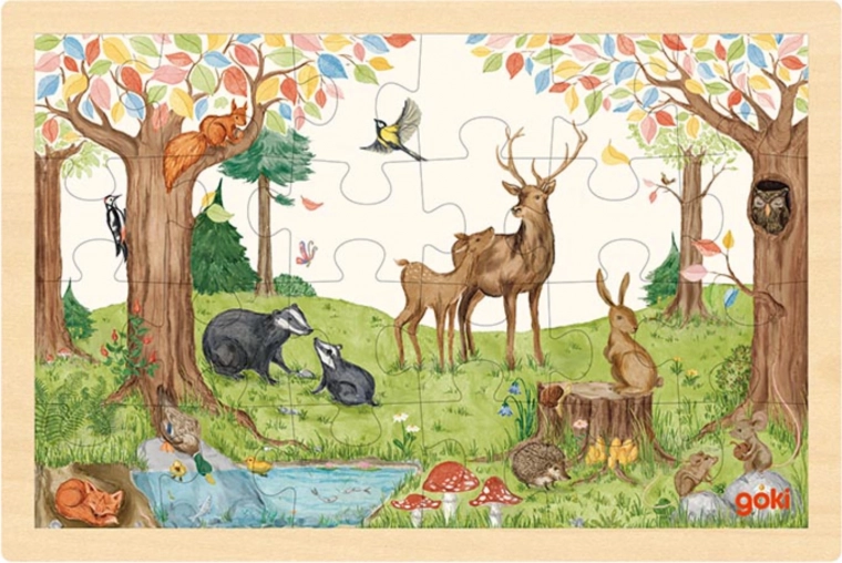 Goki wooden puzzle forest animals 24 pieces