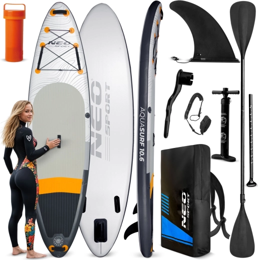 Neo-Sport Aquasurf 10’6 надуваем падълборд (SUP) 320 × 84 × 15 cm – комплект с аксесоари