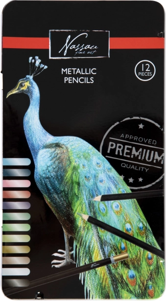 Nassau metallic colored pencils 12 pcs in a tin box