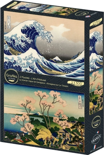 Puzzle The Great Wave off Kanagawa and The Shinagawa District 2×500 pieces