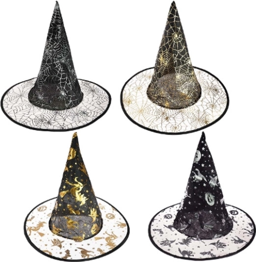 Witch hat with a transparent brim - 1 piece