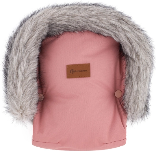 Petite&Mars stroller hand muff Furry old rose