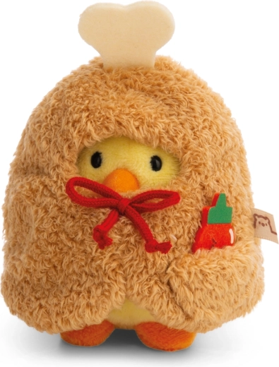 NICI MyMochi Tschieps 8 cm Plush Chick in Chicken Drumstick Costume with Chili Sauce – Gift Set