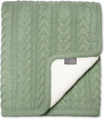 Vinter & Bloom reversible blanket with plush lining cuddly basil green