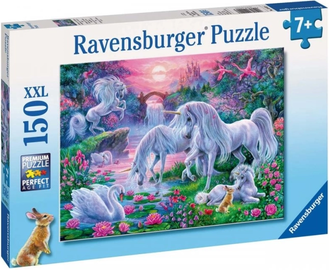 Ravensburger пъзел „Еднорози в сиянието на залеза“ 150 части