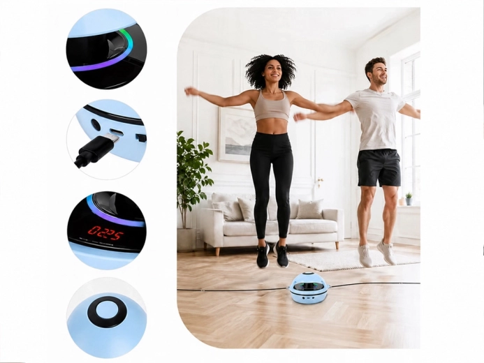 Bluetooth music and light effects for a more fun workout