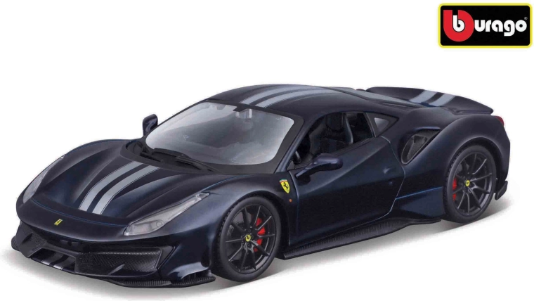 Ferrari TOP 488 Pista синя със сребърна ивица 1:24 модел Bburago