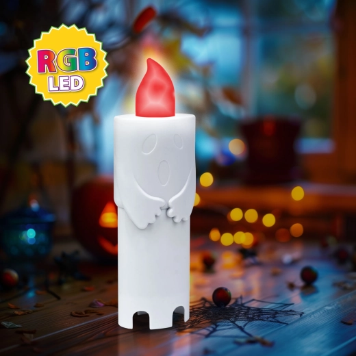 Хелоуински LED фенер-призрак с цветна светлина