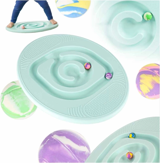 Children's Balance Board with Ball Maze, Mint