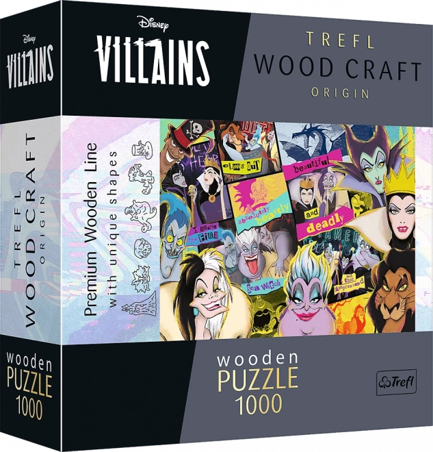 Дървен пъзел TREFL Wood Craft Origin Disney: среща на злодеите – 1000 части