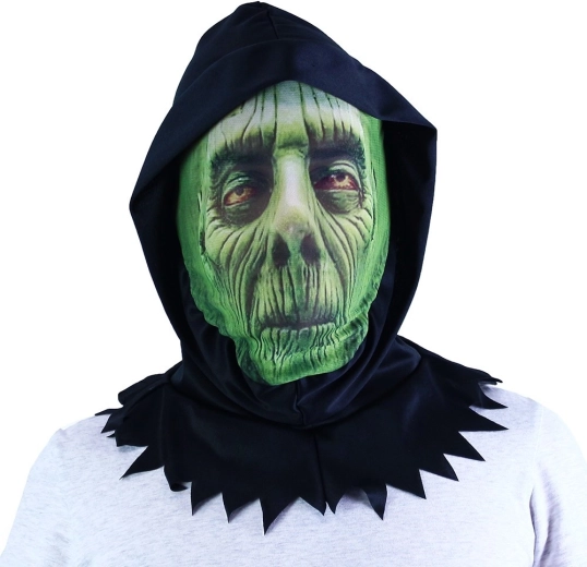 Textile green mask for Halloween and carnival