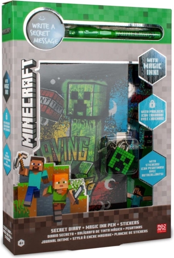 Minecraft secret diary with magic UV pen and stickers