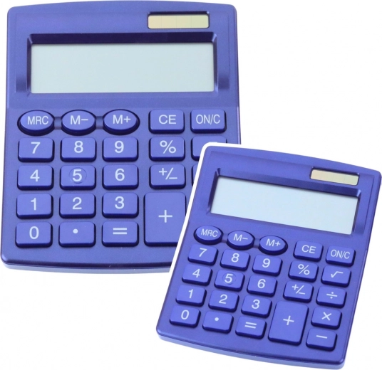 Calculator set blue with dual power supply