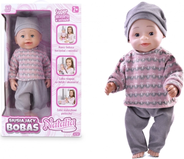 Interactive Peeing Baby Doll 43 cm NATALIA COLLECTION