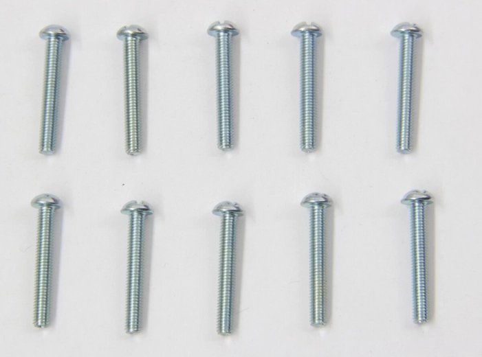 M3 × 20 mm Pan Head Screws, Galvanized - 10 Pieces