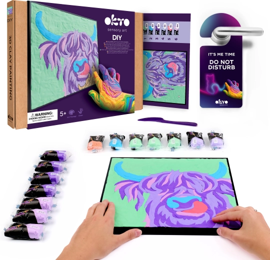 Okto Irish Cattle – creative modeling clay paint-by-numbers set 29 × 29 cm