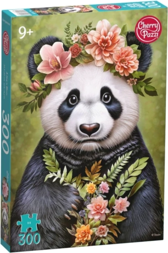 Cherry Pazzi Panda with Flowers Puzzle, 300 Pieces