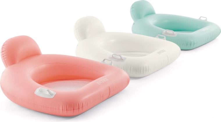 Inflatable beach water chair with mesh seat and handles