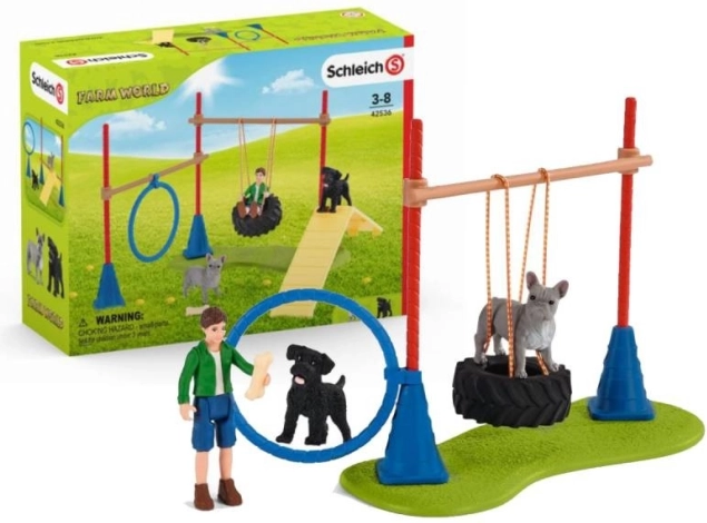 Schleich Farm World кучешка площадка и комплект за аджилити