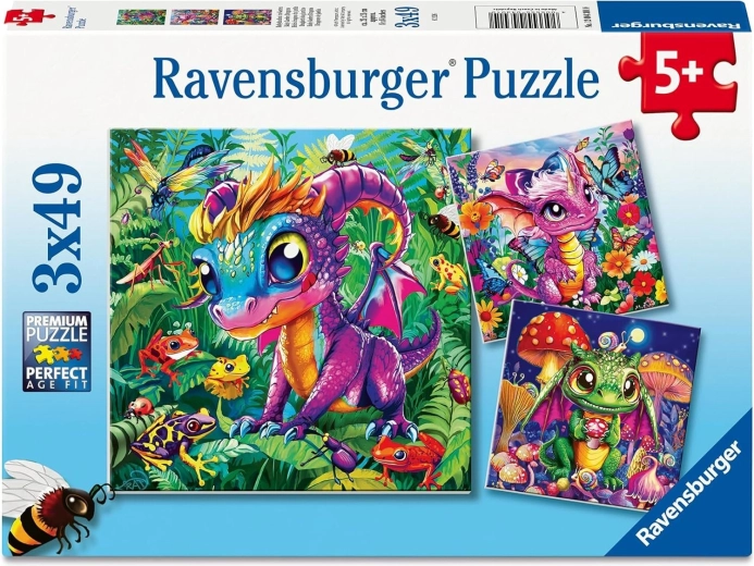 Ravensburger puzzle Baby Dragons Discover Nature 3×49 pieces