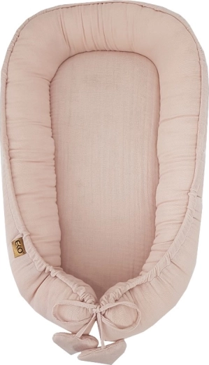 Еко гнездо за бебе от муселин Powder Pink 90 × 60 см