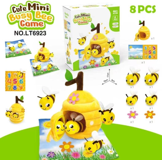 Plush beehive and bees with accessories
