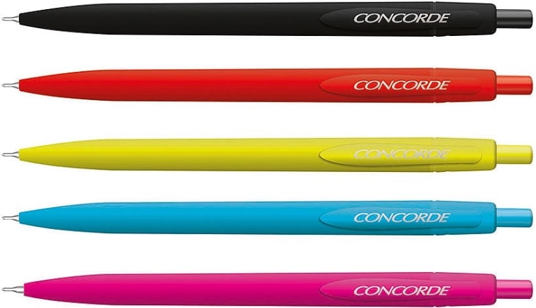 Химикалка Concorde Drupy, асортирани цветове, екстра фина синя паста 0,6 мм