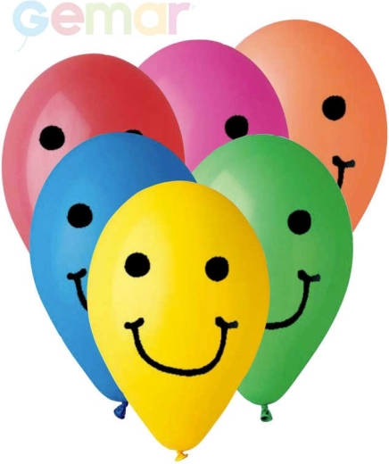 Gemar inflatable pastel balloon with Smile print 26 cm - 1 piece