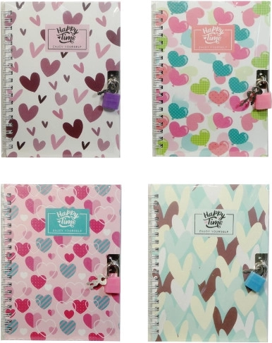 Lockable Diary with Hearts