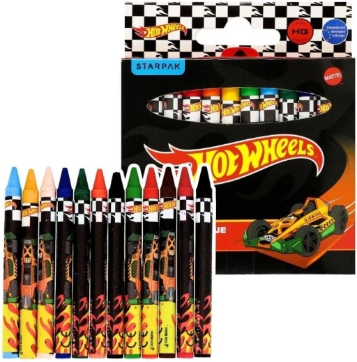 Восъчни пастели Hot Wheels Black, 12 цвята
