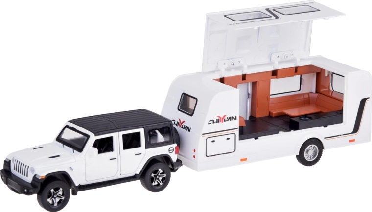 Отварящ се караван с оборудване