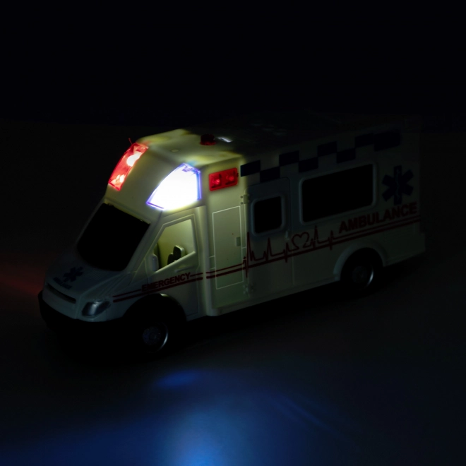 Ambulance with sound and light, 18 cm