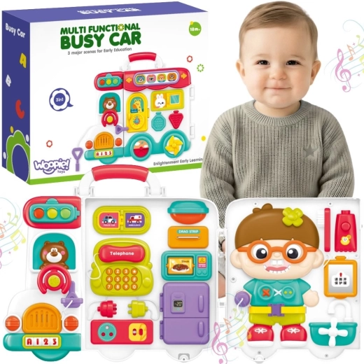 WOOPIE BABY Busy Car 3-in-1 interactive activity suitcase