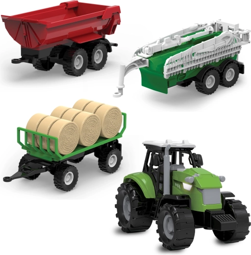 FARM SERVICE tractor with three trailers with lights and sounds
