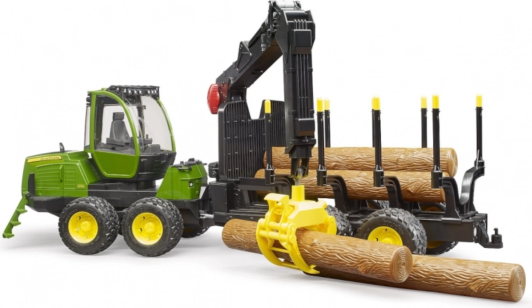 Bruder транспортьор за дървесина John Deere 1210E с кран 1:16
