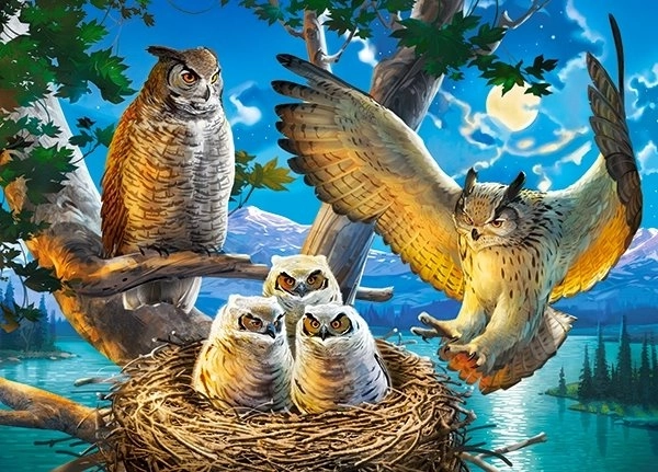 Puzzle 180 pieces – Owl Family