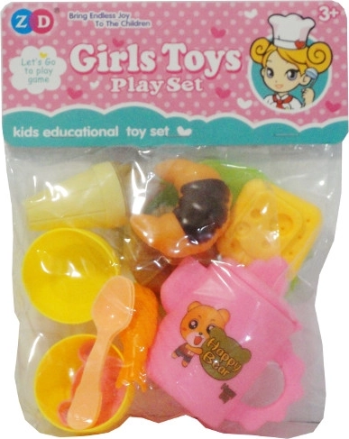 Children’s kitchen dish set with play food