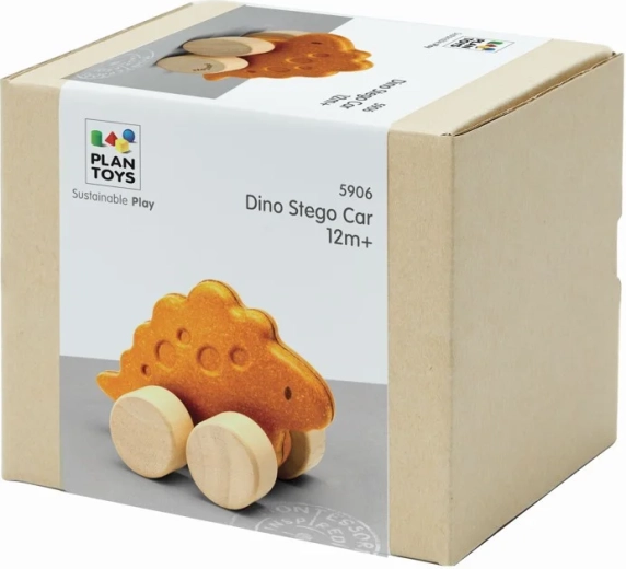Wooden car in the shape of a stegosaurus