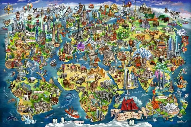 Пъзел RAVENSBURGER „Светът на картата“ 5000 части
