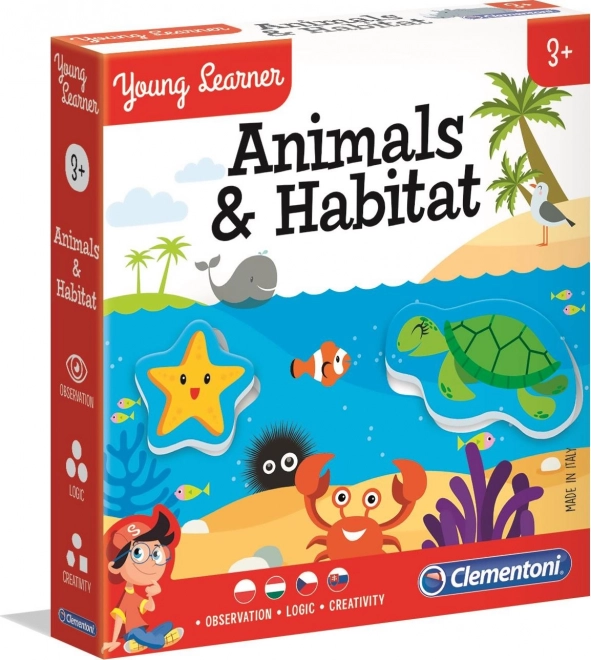 Clementoni Young Learner: животни и тяхната среда – пъзел 6×3 части