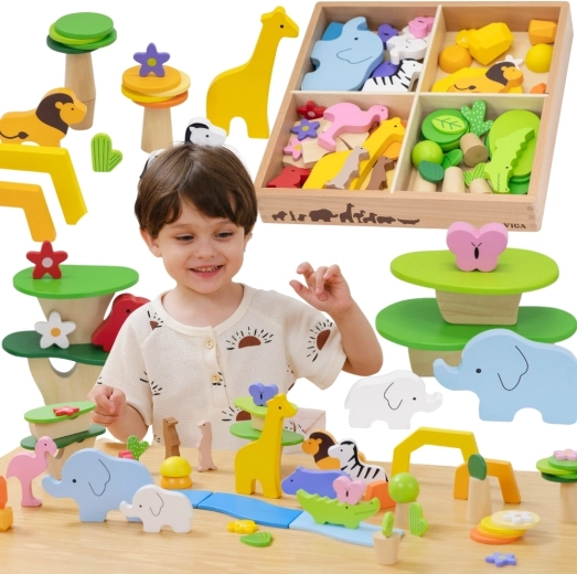 Viga Wooden Set Tropical Stories, 55 Pieces