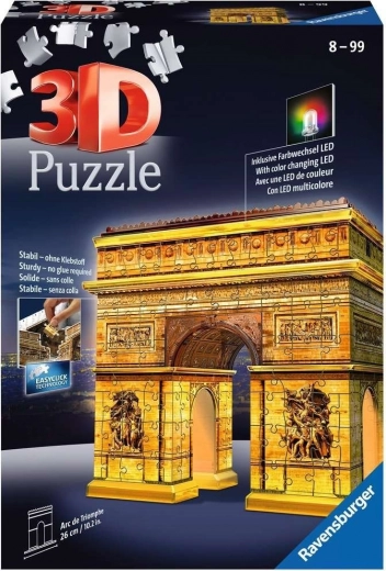 Светещ 3D пъзел Нощна серия Триумфалната арка