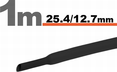 Черен термосвиваем шлаух 25,4 / 12,7 mm