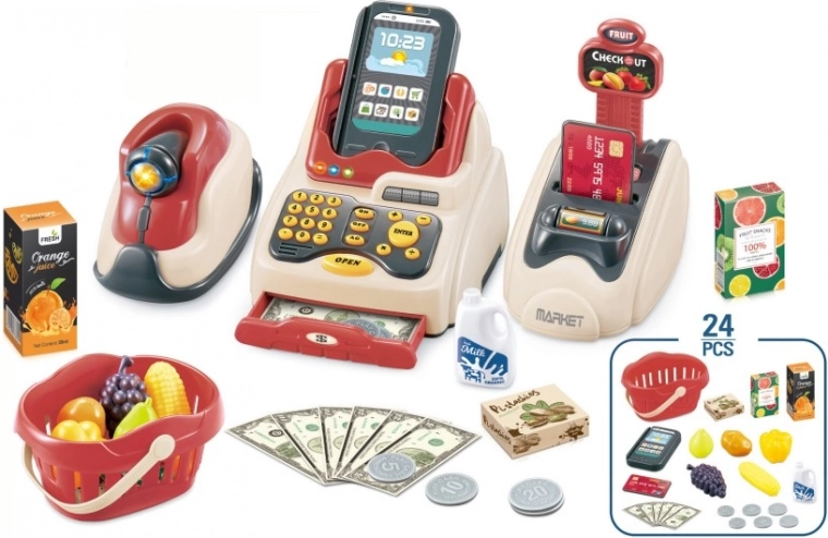 Shopping set for kids with sounds and lights