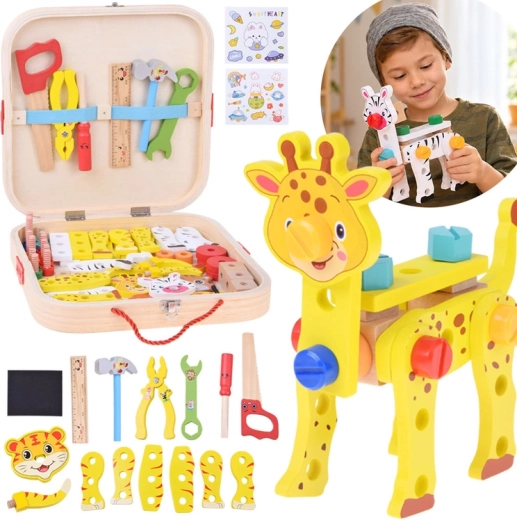 Wooden Tool Case for Little Builders – Build Animals