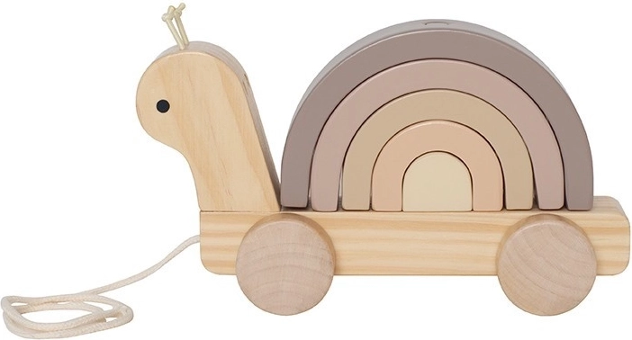 Jabadabado pull-along and stacking snail with rainbow