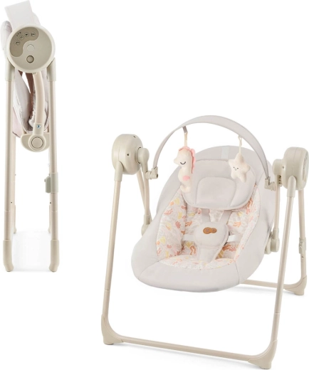 Kinderkraft Swingee бежова електрическа люлка